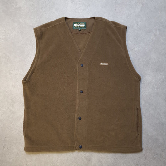 Rohan button up fleece gilet in brown - XL