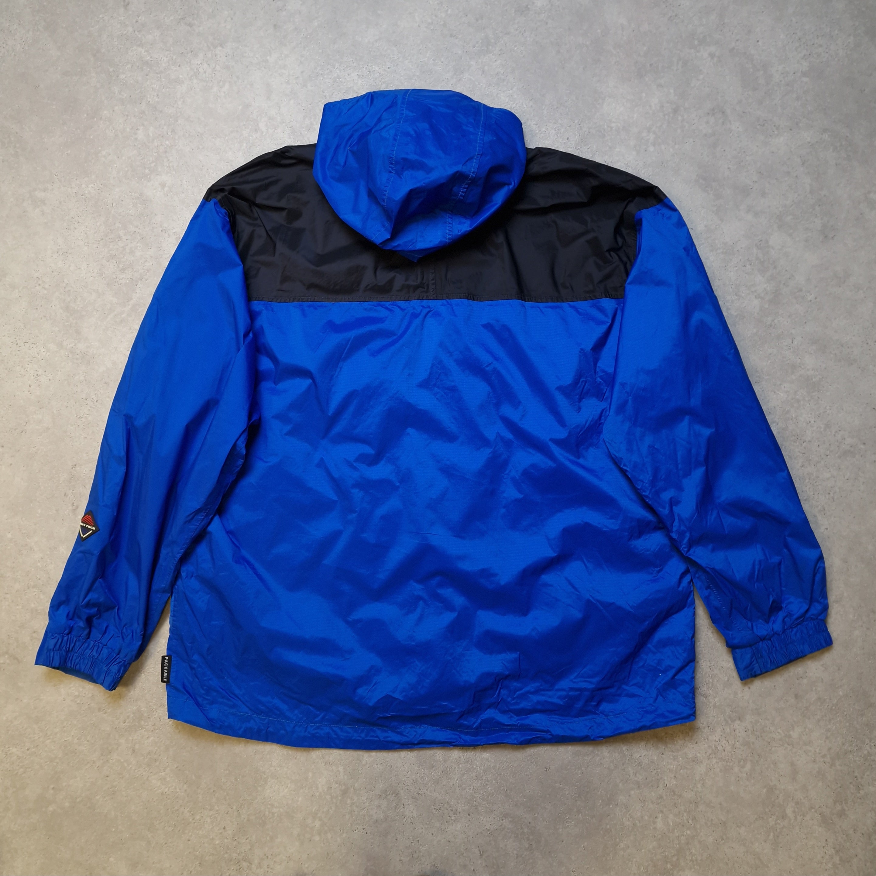 Columbia Omni Tech Match Play Rain Jacket WATERPROOF SIZE fashion XXL - BLACK W/BLUE NWT