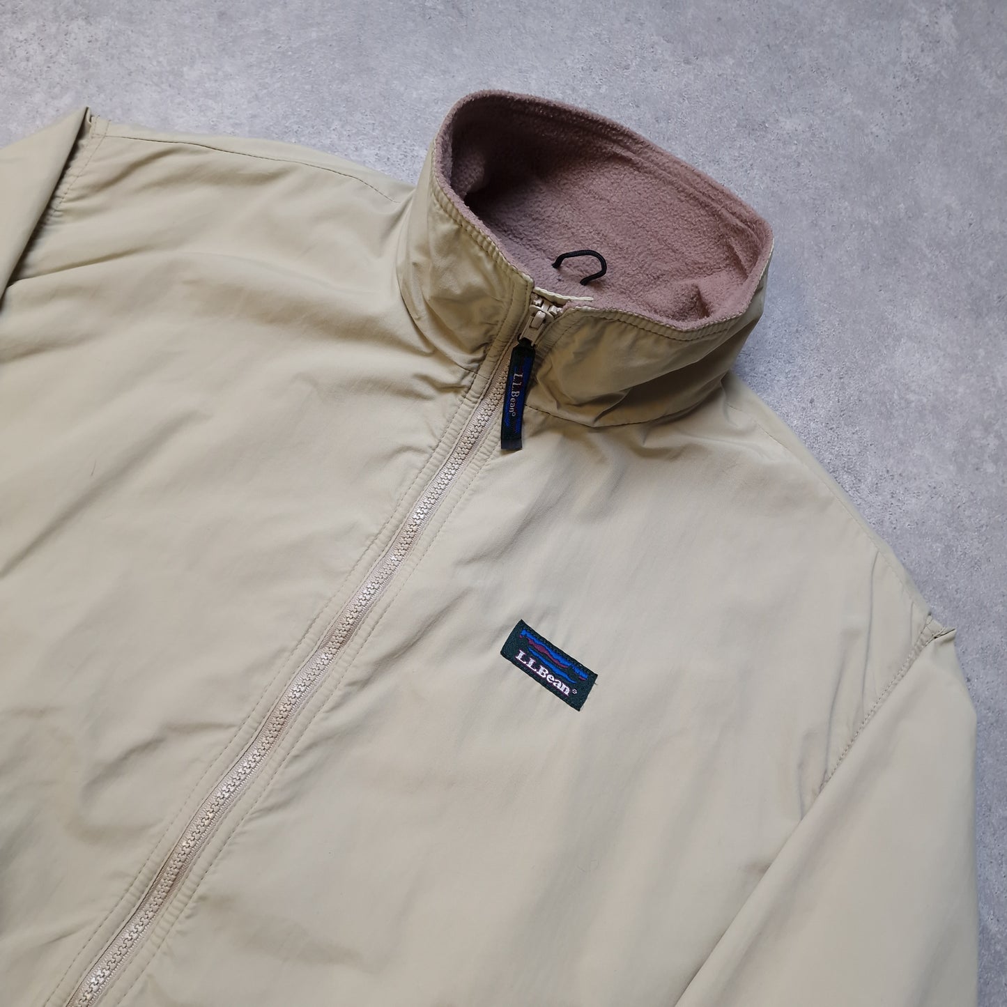 90s L.L Bean fleece lined jacket in cream - medium