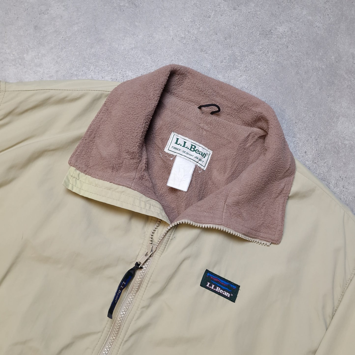 90s L.L Bean fleece lined jacket in cream - medium