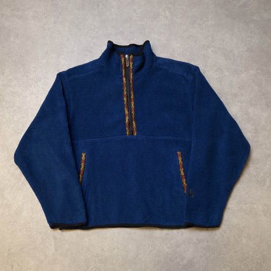 90s The North Face 1/4 zip fleece in blue - medium