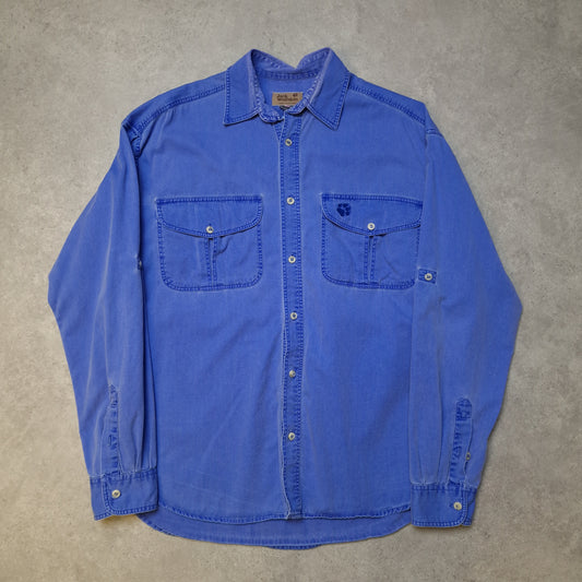 90s Jack Wolfskin shirt in blue - medium